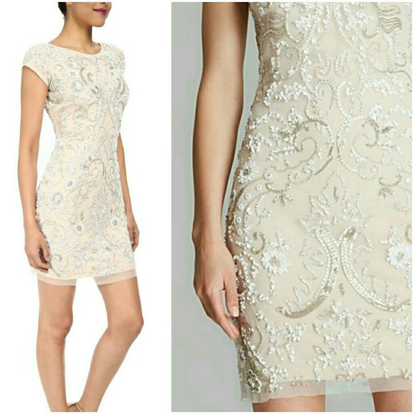 🍒NWT🍒 STUNNING AIDAN MATTOX BEADED DRESS - Picture 6 of 8